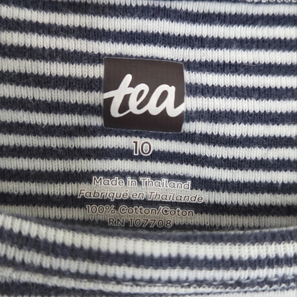 Tea Collection | Tossed Dandelions Mixed Print Dress Striped Upper Floral Skirt - Picture 4 of 6